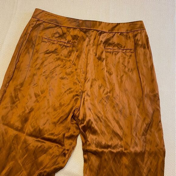 NWT Lafayette 148 NY high waisted bohemian crushed satin trousers size 10 boho - Picture 16 of 16